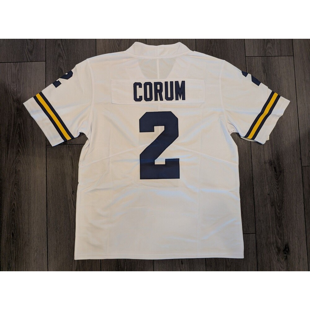 Blake Corum #2 Michigan Wolverines White Football Jersey Men's Medium - Picture 2 of 5